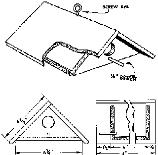 Drawing of simple bird house.